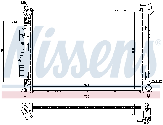 NISSENS 675053 Radiatore, Raffreddamento motore