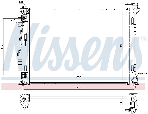 NISSENS 675055 Radiatore, Raffreddamento motore