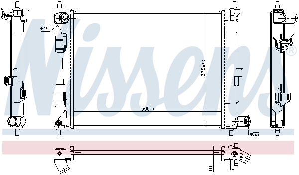 NISSENS 675072 Radiatore, Raffreddamento motore