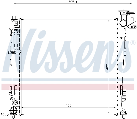 NISSENS 67516 Radiatore, Raffreddamento motore