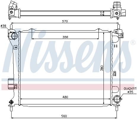 NISSENS 67549 Radiatore, Raffreddamento motore