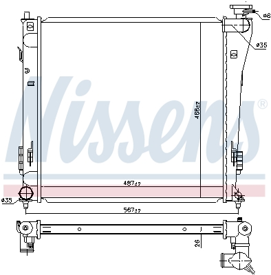 NISSENS 67551 Radiatore, Raffreddamento motore-Radiatore, Raffreddamento motore-Ricambi Euro