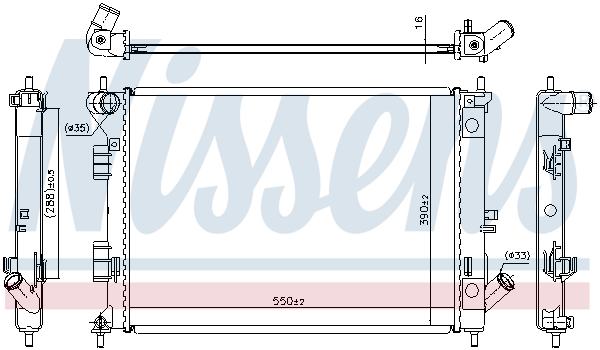 NISSENS 67555 Radiatore, Raffreddamento motore