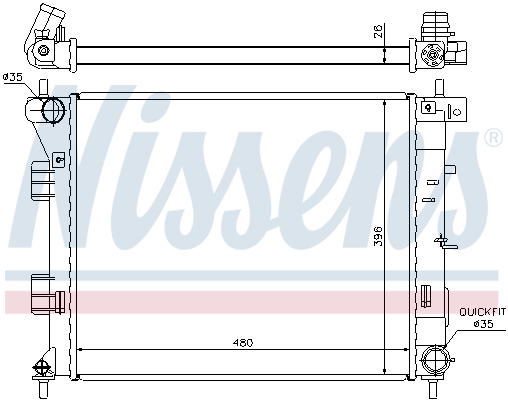 NISSENS 67607 Radiatore, Raffreddamento motore