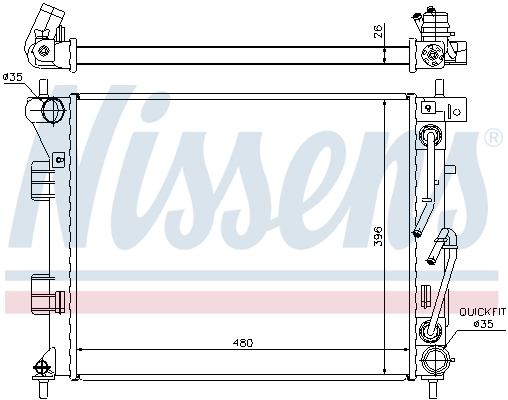 NISSENS 67608 Radiatore, Raffreddamento motore-Radiatore, Raffreddamento motore-Ricambi Euro