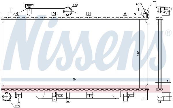 NISSENS 67717 Radiatore, Raffreddamento motore