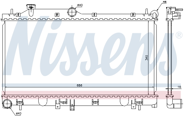 NISSENS 67723 Radiatore, Raffreddamento motore