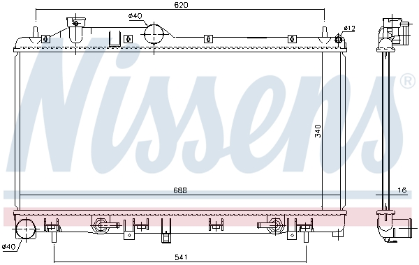 NISSENS 67725 Radiatore, Raffreddamento motore