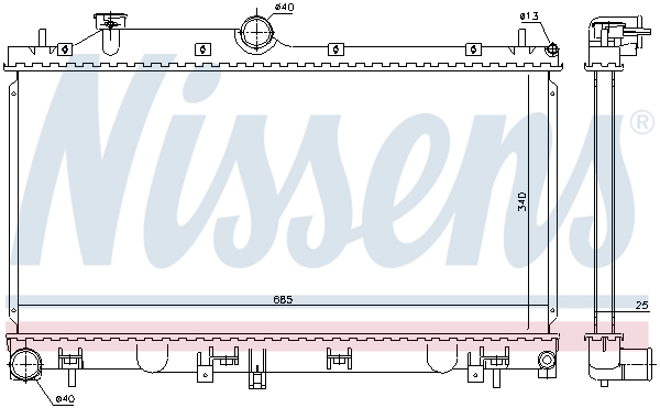 NISSENS 67736 Radiatore, Raffreddamento motore