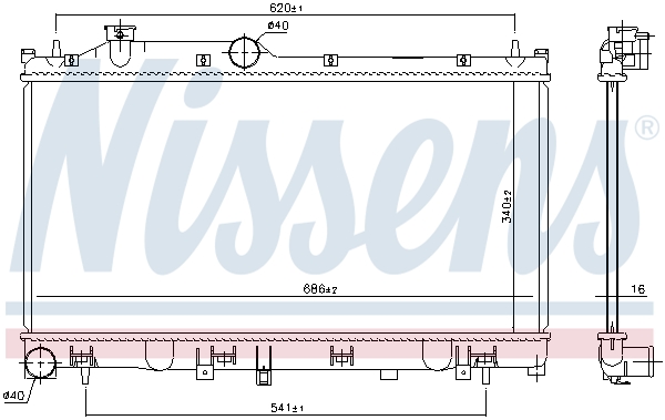 NISSENS 67744 Radiatore, Raffreddamento motore-Radiatore, Raffreddamento motore-Ricambi Euro