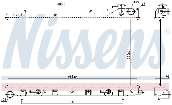 NISSENS 67747 Radiatore, Raffreddamento motore