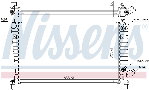 NISSENS 68001A Radiatore, Raffreddamento motore