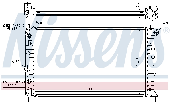 NISSENS 68003A Radiatore, Raffreddamento motore