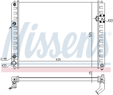 NISSENS 68091 Radiatore, Raffreddamento motore