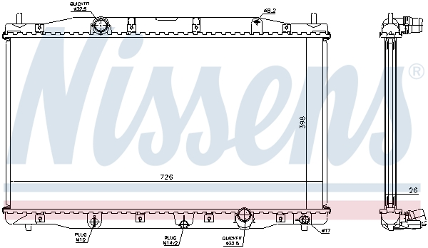 NISSENS 68092 Radiatore, Raffreddamento motore