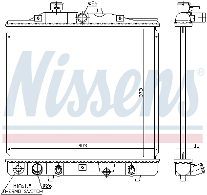 NISSENS 68094 Radiatore, Raffreddamento motore