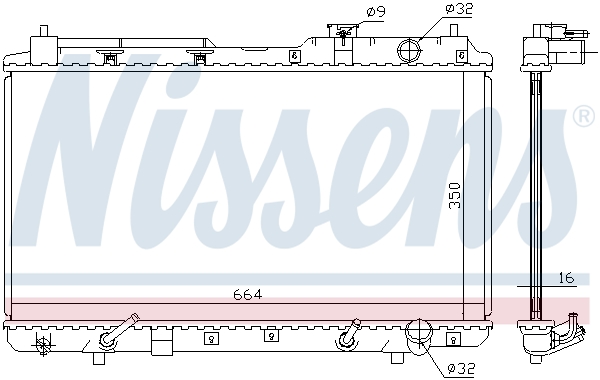 NISSENS 681021 Radiatore, Raffreddamento motore-Radiatore, Raffreddamento motore-Ricambi Euro