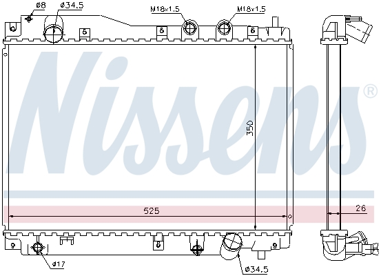 NISSENS 68109 Radiatore, Raffreddamento motore