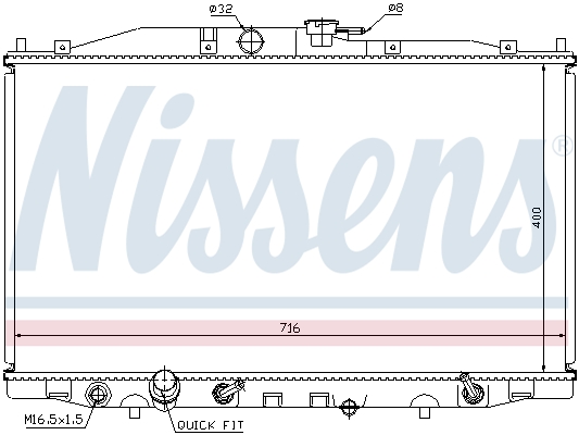 NISSENS 68112 Radiatore, Raffreddamento motore