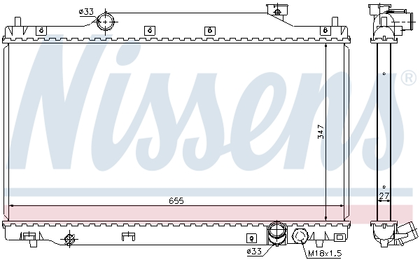 NISSENS 68114 Radiatore, Raffreddamento motore