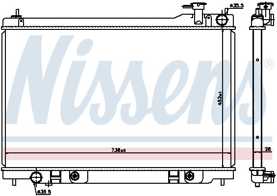 NISSENS 68119 Radiatore, Raffreddamento motore