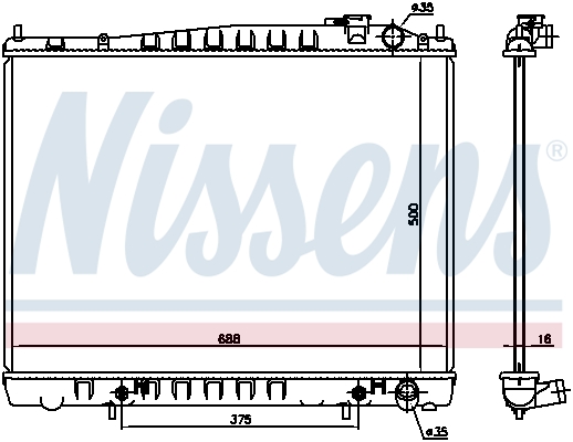 NISSENS 681206 Radiatore, Raffreddamento motore