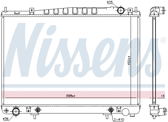 NISSENS 681209 Radiatore, Raffreddamento motore