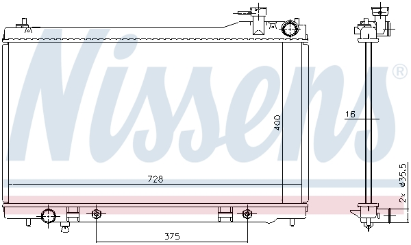 NISSENS 681212 Radiatore, Raffreddamento motore