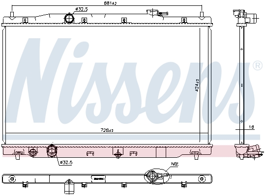 NISSENS 681378 Radiatore, Raffreddamento motore