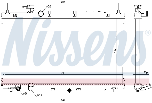 NISSENS 681386 Radiatore, Raffreddamento motore-Radiatore, Raffreddamento motore-Ricambi Euro