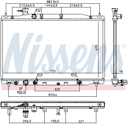 NISSENS 681407 Radiatore, Raffreddamento motore