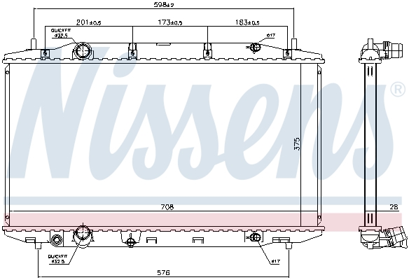 NISSENS 681408 Radiatore, Raffreddamento motore