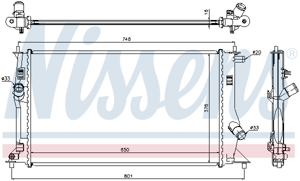 NISSENS 68503 Radiatore, Raffreddamento motore-Radiatore, Raffreddamento motore-Ricambi Euro