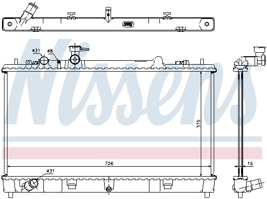 NISSENS 68507 Radiatore, Raffreddamento motore