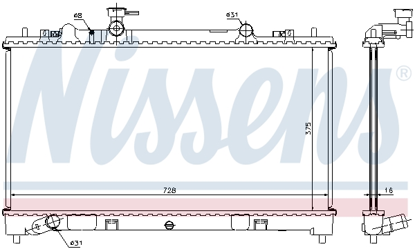 NISSENS 68509 Radiatore, Raffreddamento motore