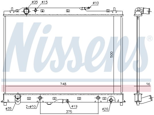 NISSENS 68525 Radiatore, Raffreddamento motore-Radiatore, Raffreddamento motore-Ricambi Euro