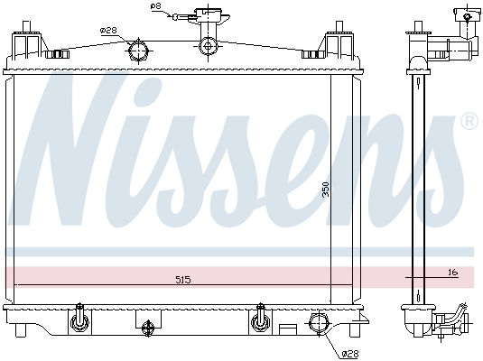 NISSENS 68538 Radiatore, Raffreddamento motore