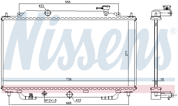 NISSENS 68542 Radiatore, Raffreddamento motore