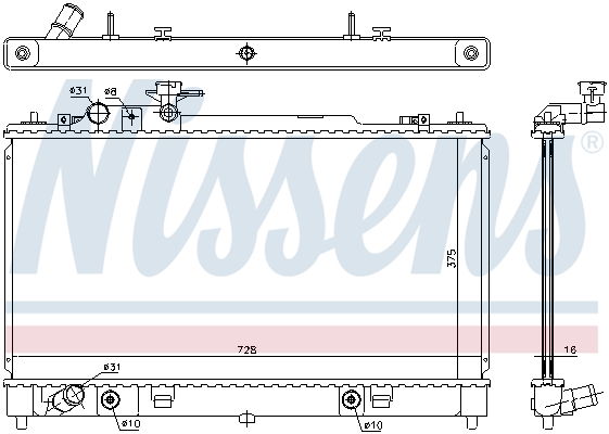 NISSENS 68550 Radiatore, Raffreddamento motore-Radiatore, Raffreddamento motore-Ricambi Euro