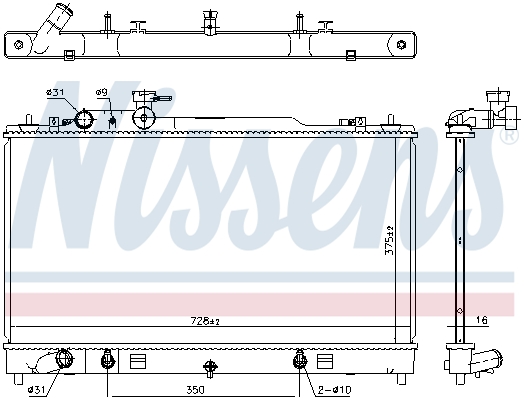 NISSENS 68553 Radiatore, Raffreddamento motore