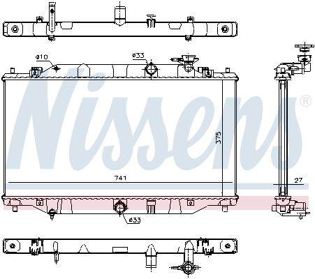 NISSENS 68557 Radiatore, Raffreddamento motore-Radiatore, Raffreddamento motore-Ricambi Euro