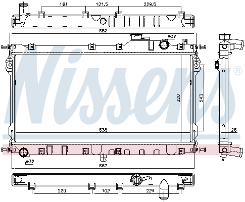 NISSENS 68559 Radiatore, Raffreddamento motore-Radiatore, Raffreddamento motore-Ricambi Euro