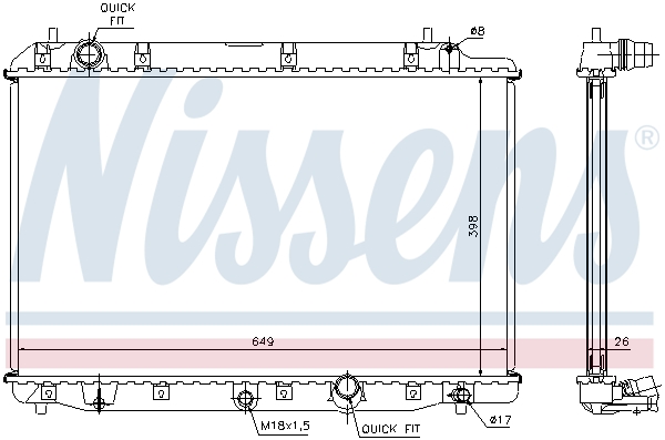 NISSENS 68602A Radiatore, Raffreddamento motore