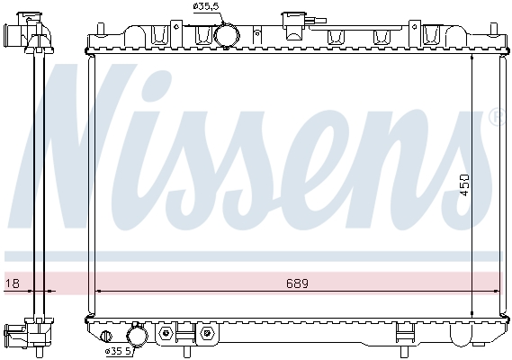 NISSENS 68704 Radiatore, Raffreddamento motore