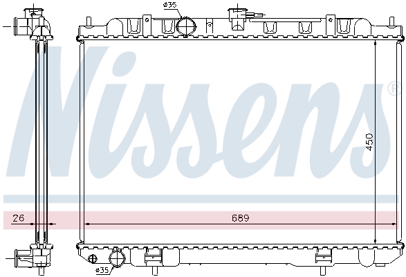 NISSENS 68705A Radiatore, Raffreddamento motore