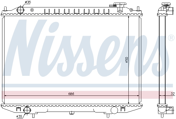 NISSENS 68721 Radiatore, Raffreddamento motore