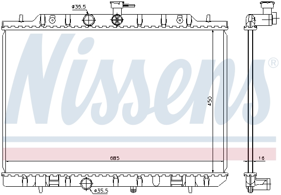 NISSENS 68724 Radiatore, Raffreddamento motore