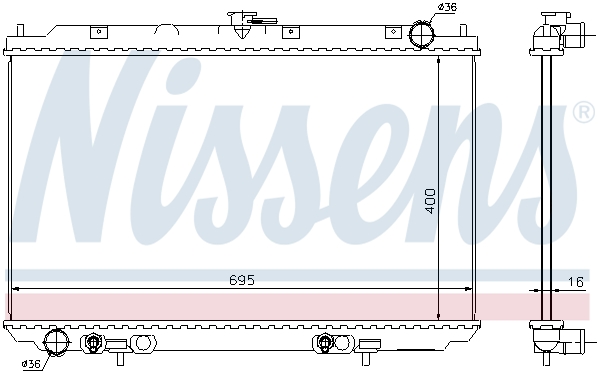 NISSENS 68725 Radiatore, Raffreddamento motore