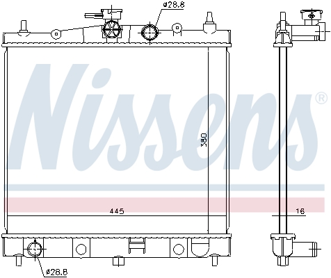 NISSENS 68728 Radiatore, Raffreddamento motore