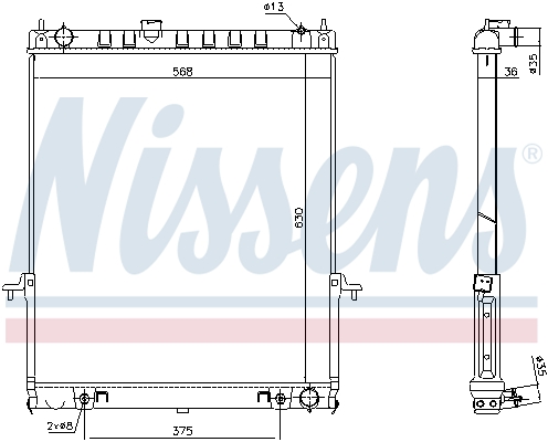 NISSENS 68738 Radiatore, Raffreddamento motore-Radiatore, Raffreddamento motore-Ricambi Euro